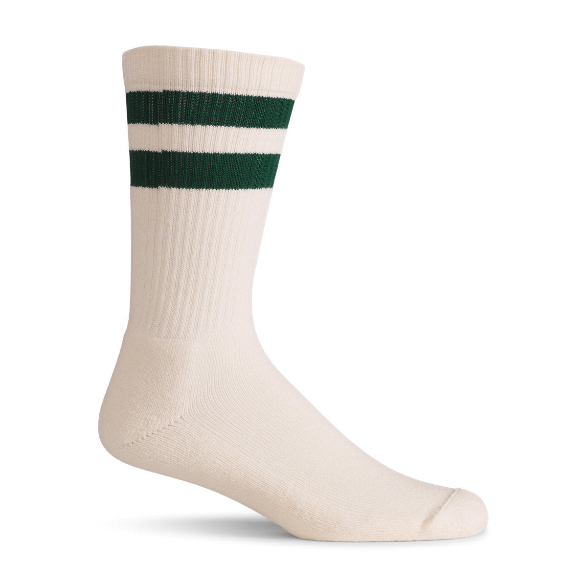 Cotton Socks Midweight Crew - Natural/Green