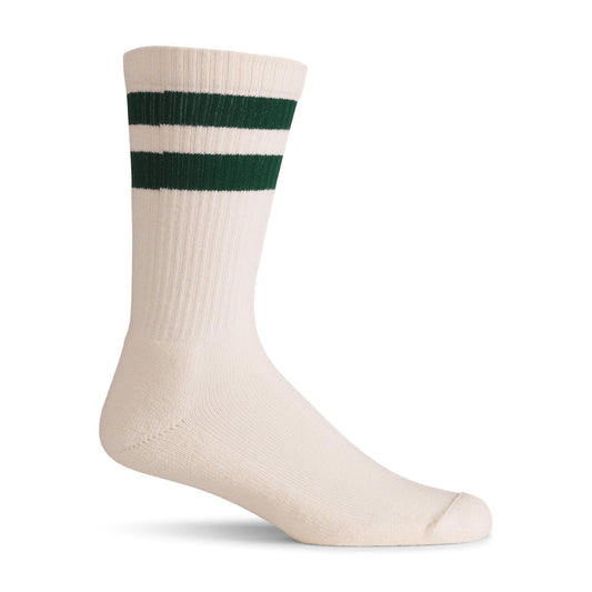 Cotton Socks Midweight Crew - Natural/Green