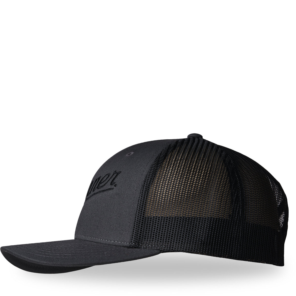 Embroidered Trucker Hat Charcoal/Black