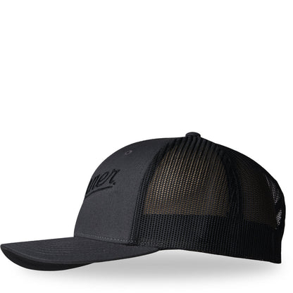 Embroidered Trucker Hat Charcoal/Black