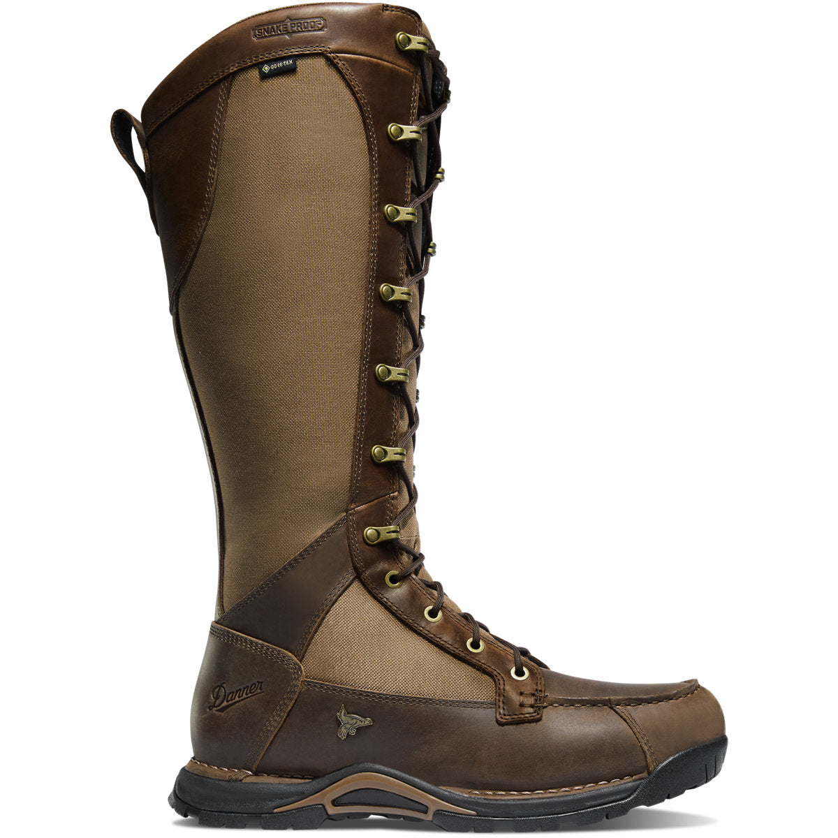Sharptail Snake Boot Side-Zip 17" Dark Brown
