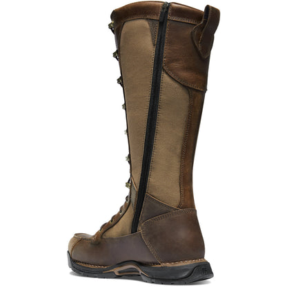 Sharptail Snake Boot Side-Zip 17" Dark Brown