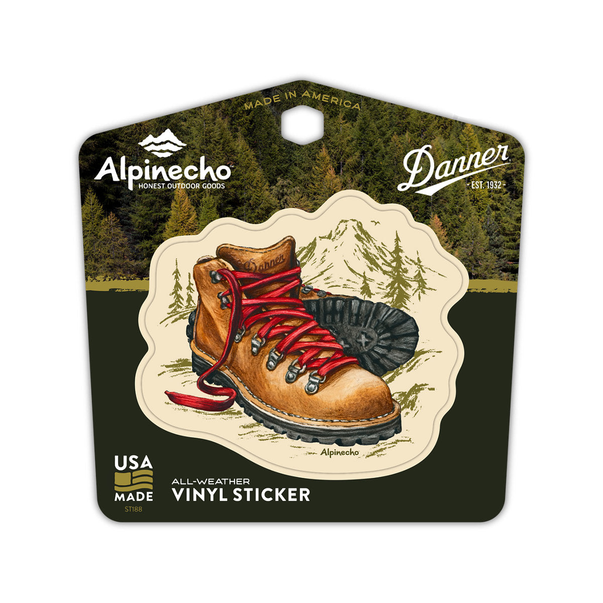 Alpinecho x Danner Sticker 2.7" x 3" Mountain Light