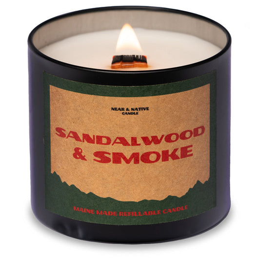 Near & Native Candle 10oz Sandlewood & Smoke