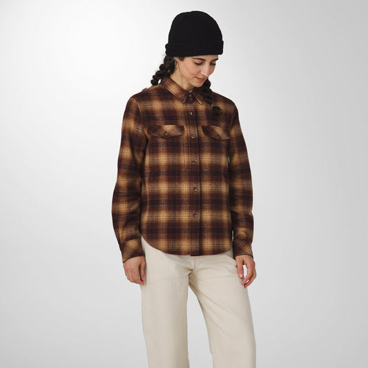 Sauvie Cotton Flannel Shirt  Espresso Plaid
