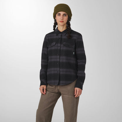 Sauvie Cotton Flannel Shirt  Black Plaid