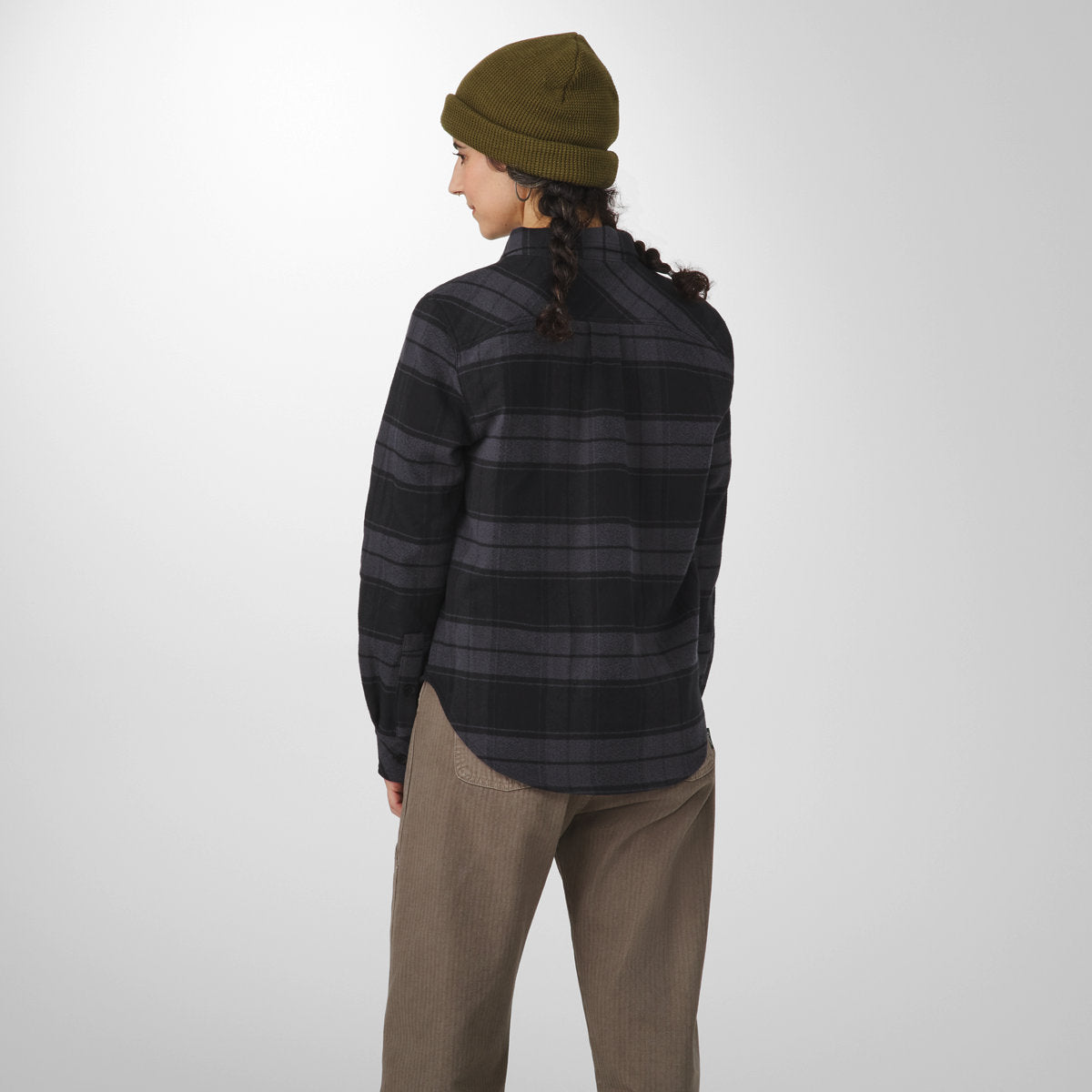Sauvie Cotton Flannel Shirt  Black Plaid
