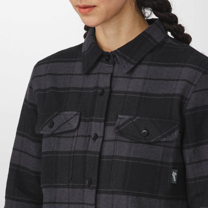 Sauvie Cotton Flannel Shirt  Black Plaid
