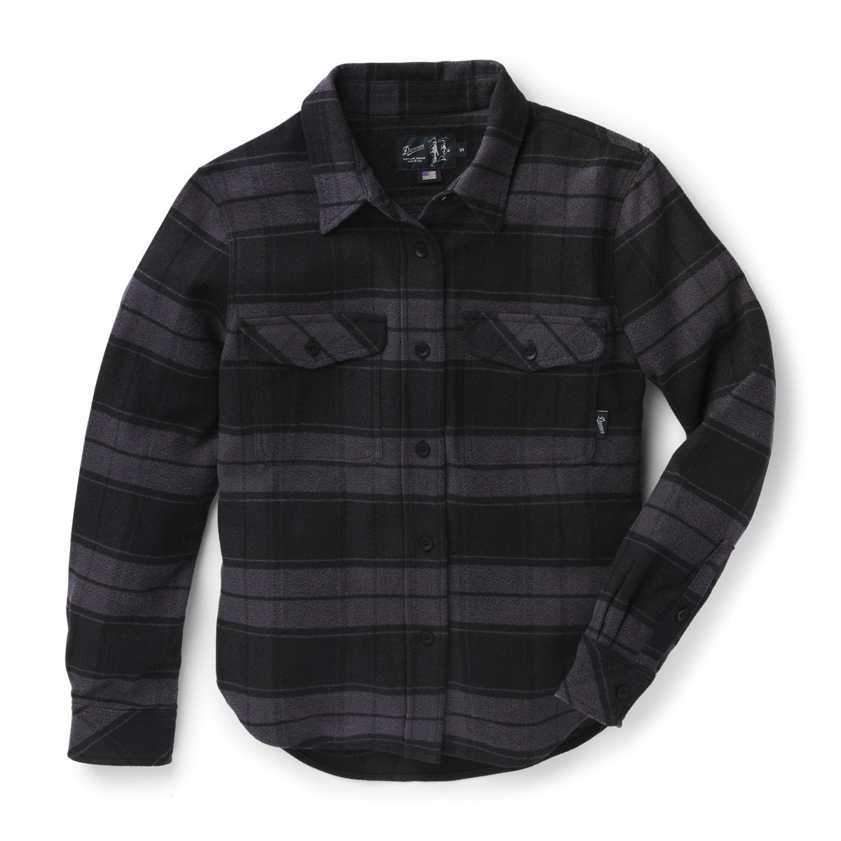 Sauvie Cotton Flannel Shirt  Black Plaid