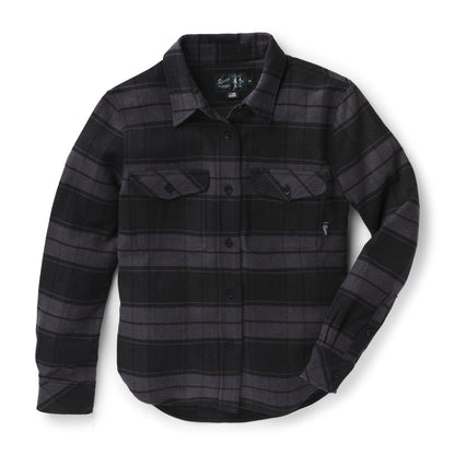Sauvie Cotton Flannel Shirt  Black Plaid