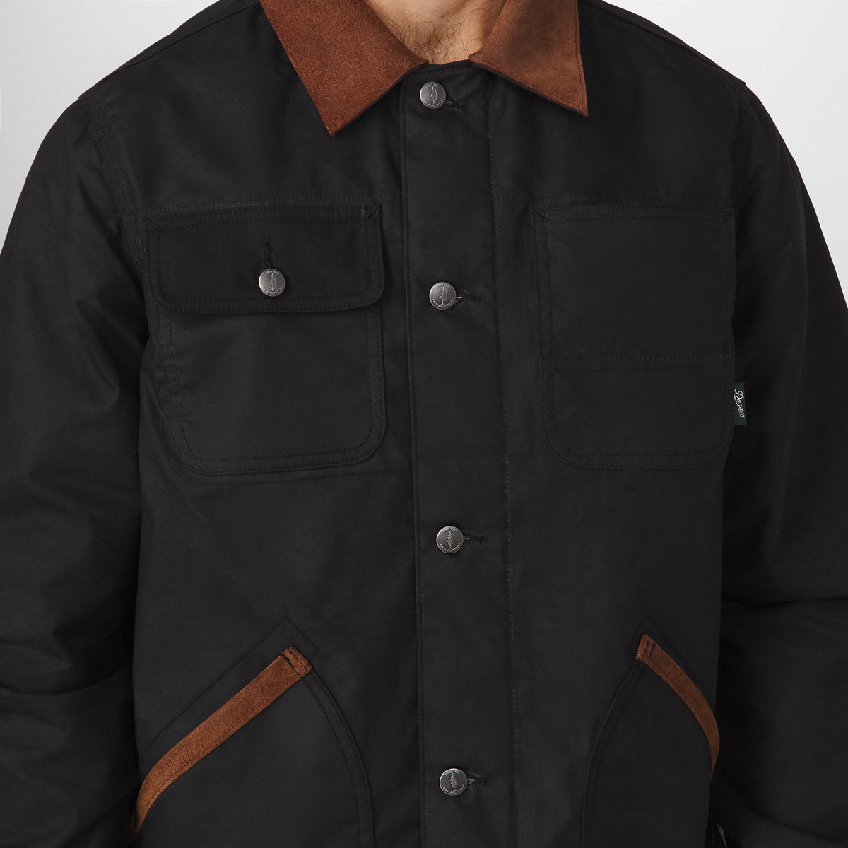 Shipyard Waxed Canvas Jacket  Black/Bison