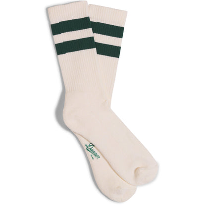 Cotton Socks Midweight Crew - Natural/Green