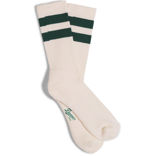 Cotton Socks Midweight Crew - Natural/Green