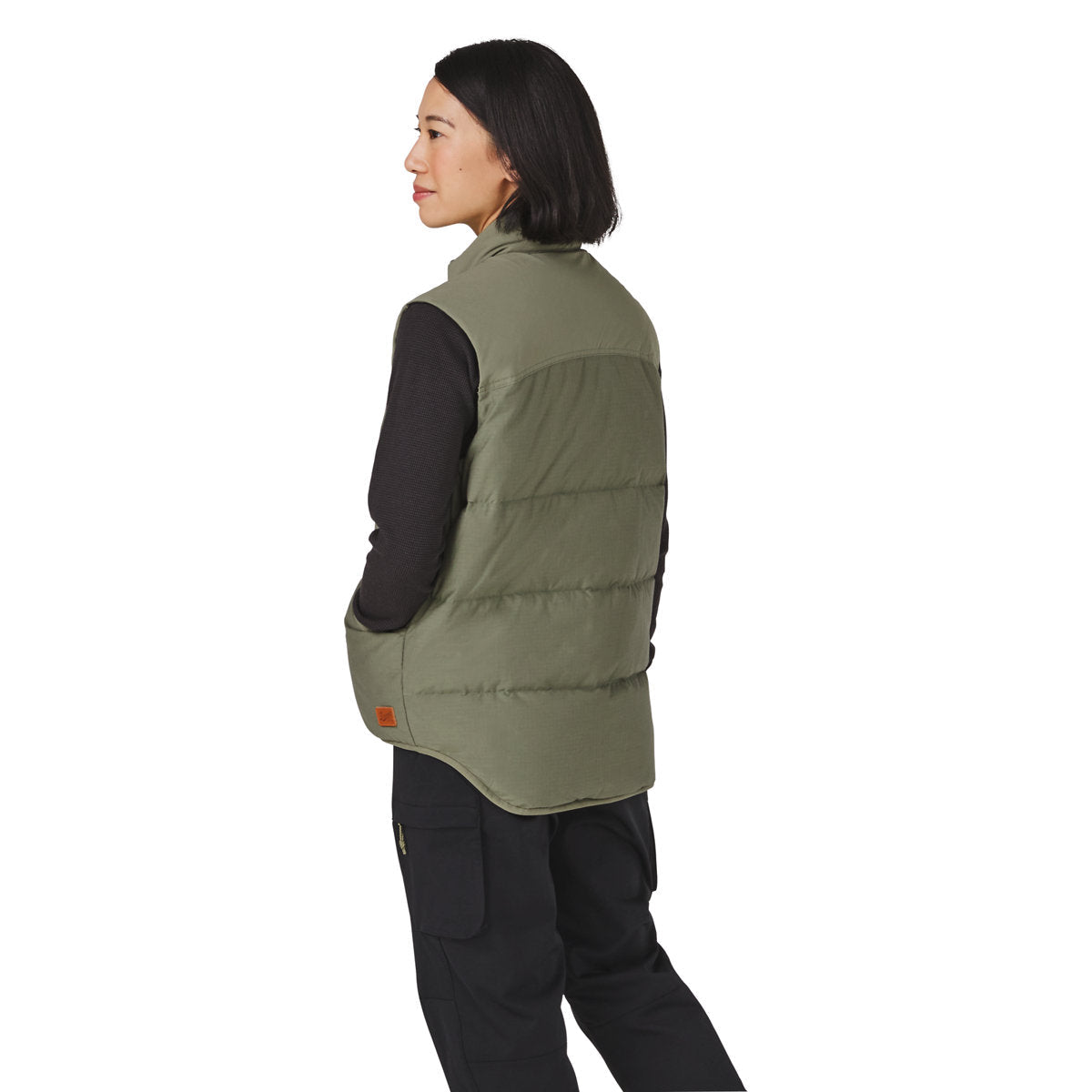 Zigzag Down Vest Dusty Olive