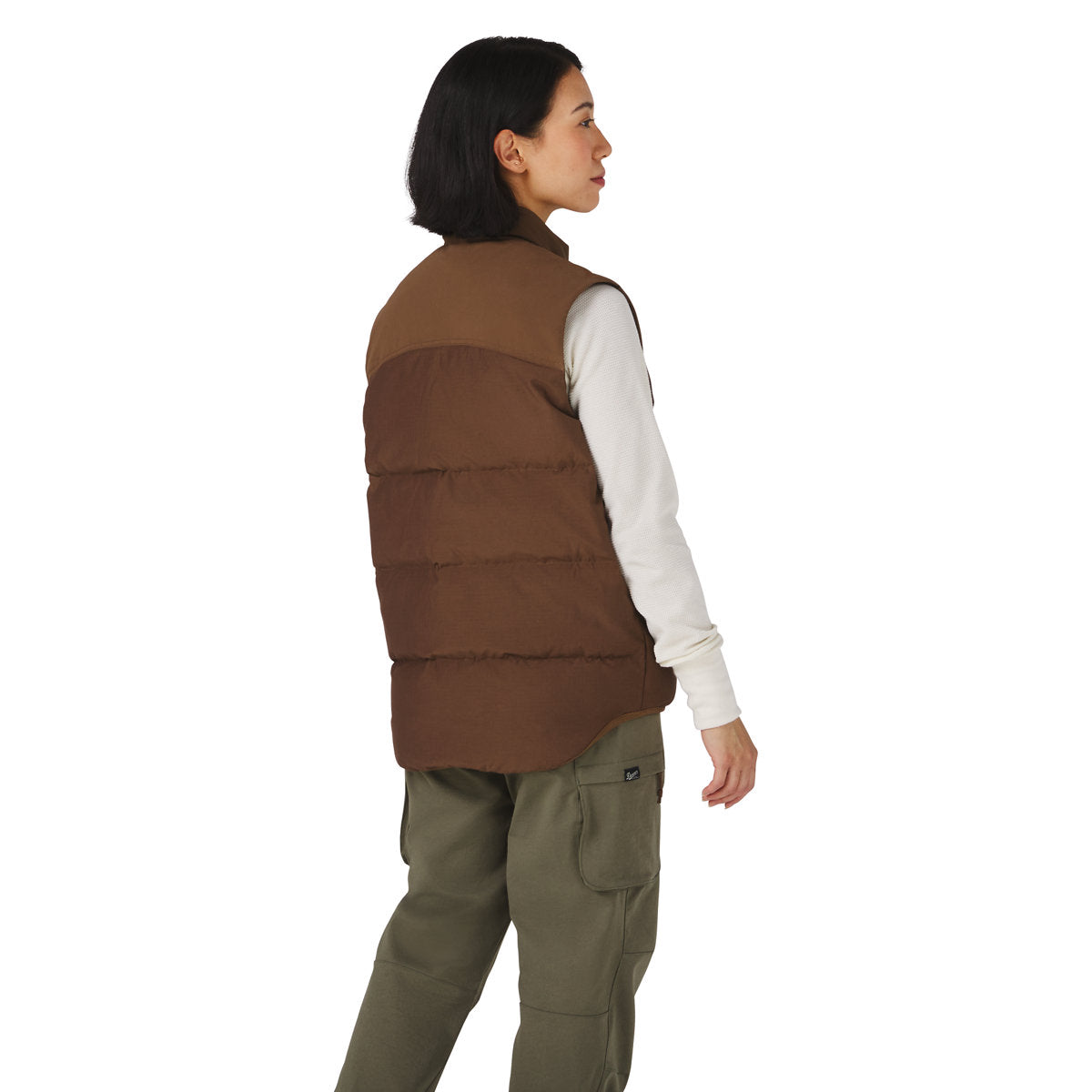 Zigzag Down Vest Dark Earth