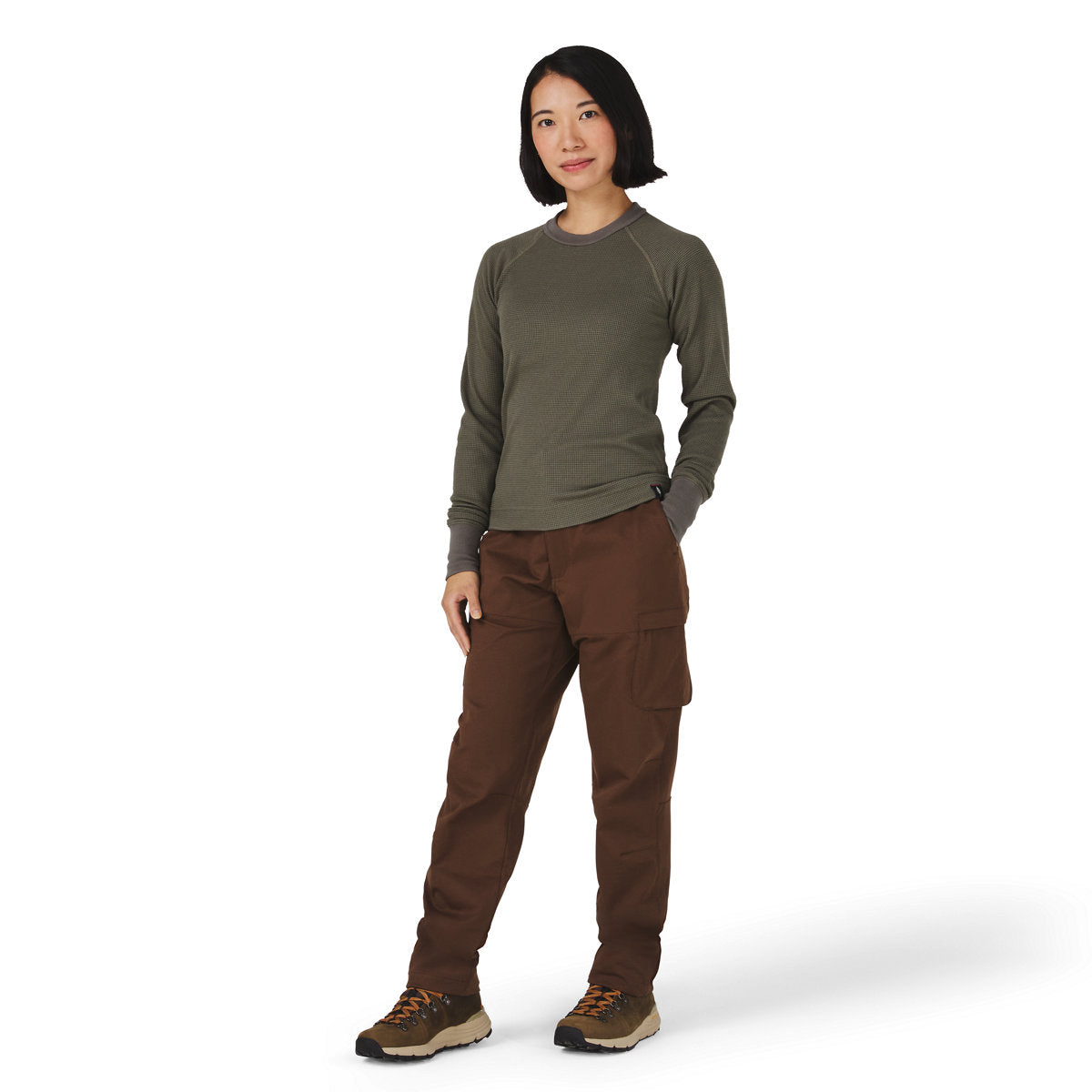 Santiam Waffle LS Tee Dusty Olive