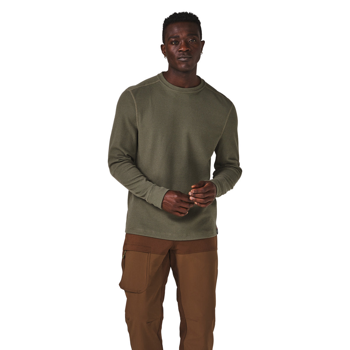 Santiam Waffle LS Tee Dusty Olive