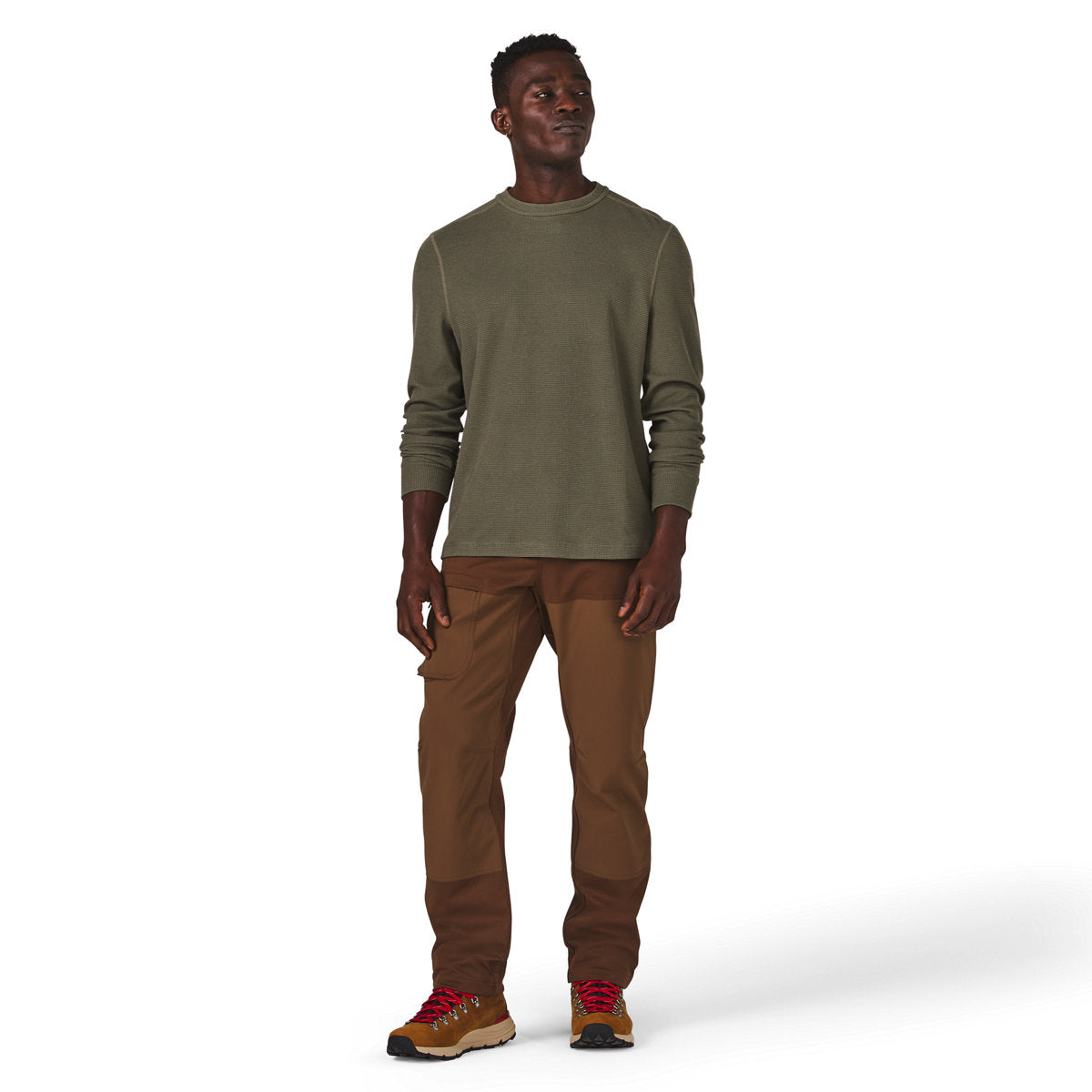 Santiam Waffle LS Tee Dusty Olive